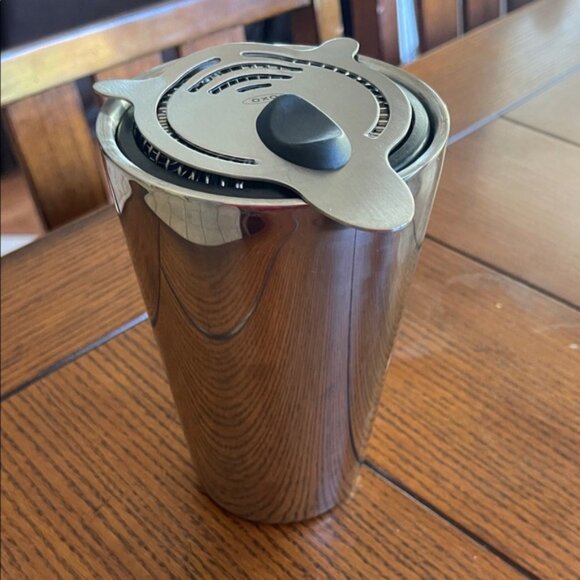 Williams Sonoma Double Walled Boston Cocktail Shaker with OXO Hawthorne Strainer - Picture 2 of 11